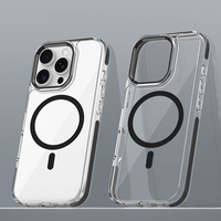 Coque de Téléphone Portable Antichute Magnétique Autoadhésive Transparente Fine 2,5 mm en TPU+PC Compatible iPhone 17 16 15 14 Pro Max