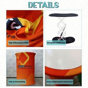 Table de comptoir pliable rectangulaire en aluminium léger, surface en bois, personnalisable, pour promotion et salons professionnels - Product Image 4