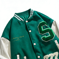 Veste de baseball varsity pour homme avec logo personnalisé en spray arc-en-ciel, fabricant de vêtements de rue d'hiver, veste varsity avec patch brodé