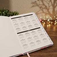 Ensemble de carnets A5 en cuir estampé or de haute qualité, personnalisable, prix usine, avec élastique, reliure spirale, feuilles mobiles, idéal pour un cadeau