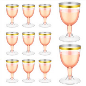 Transparent cup with gold rim