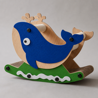 YAOYUE Griffoir pour chat en carton ondulé en forme de baleine, avec barre en sisal et surface intérieure ondulée pour griffer