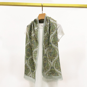 Thiết kế OEM khăn tay làm in rìa Khăn choàng dài khăn kết hợp phong cách dân tộc và hiện đại khăn len lụa - Product Image 2