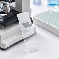 Double-Side Frosted Microscope Slides 25x75mm Glass Lab Slides, Pencil/Marker Writable, 50 Pcs Box