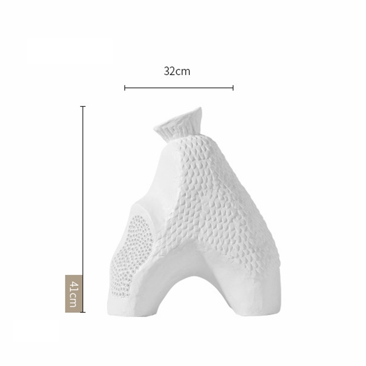 Nordic creative for living room decoration hydroponic flower arrangement irregularly shaped white ceramic vases