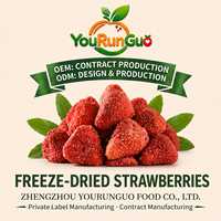 Fraises entières lyophilisées en vrac OEM, croustillantes, naturelles, acidulées, collation saine sans sucre ajouté, emballage sous vide, fruits 10kg