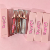 Gloss à lèvres végétalien transparent hydratant haute pigmentation avec protection solaire, en tube mignon avec nœud, effet beurre et fini brillant