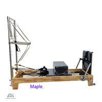 Reformer de Pilates de Madera de Arce Avanzado con Media Trapecio para Tonificación Muscular Intensiva y Sistema de Contorno Corporal Estético
