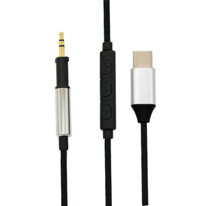Cable de audio tipo C a 3,5 mm, conector macho hembra de nailon negro, chip digital de alta fidelidad - Product Image 5