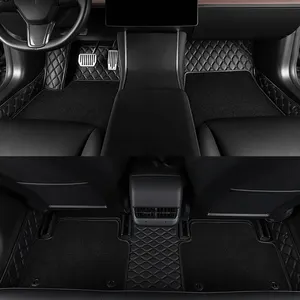 Alfombra impermeable de cuero PU para vehículo Tesla Model Y, cubierta completa, para vehículo