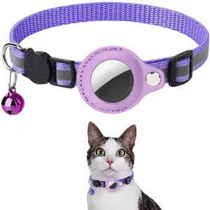 Para Airtag Cat Collar Dog Collar Breakaway Fivela De Segurança Reflexivo Design Tag Titular