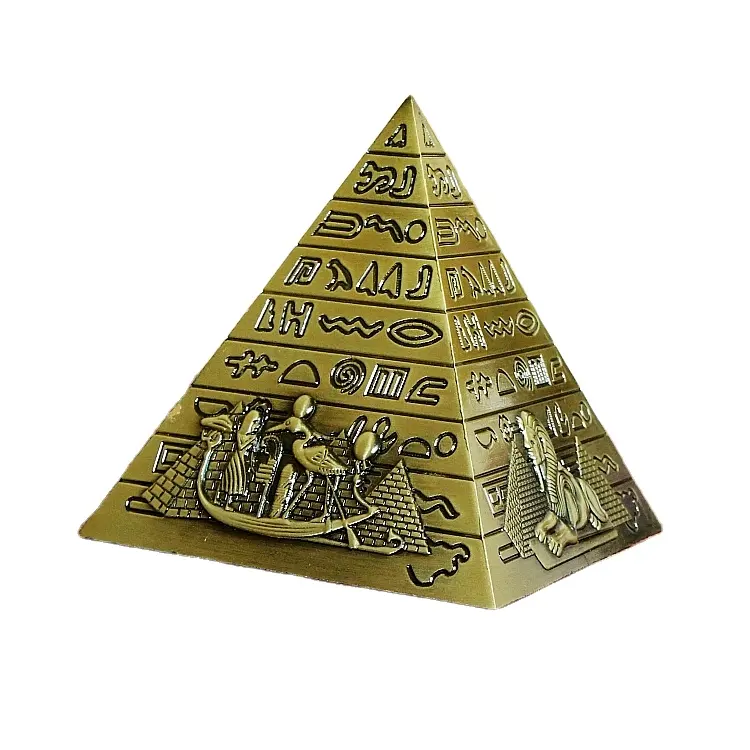 מכירה לוהטת עתיק מצרים לנדמרק תיירות מזכרות בציר מתכת פירמידת דגם עבור אוספי עיצוב הבית