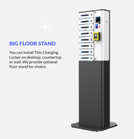 Y2 Power MIA Premium Pro, Casillero Inteligente de Carga para Teléfonos Móviles de 8 Compartimentos, Multivoltaje, Montaje en Pared o Suelo, Compatible con Tarjetas de Crédito, Pantalla Publicitaria