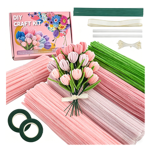 Kit de arte creativo DIY, alambre de terciopelo de 7 mm para proyectos educativos infantiles y hermosos diseños de flores decorativas con alambre de terciopelo. - Product Image 1
