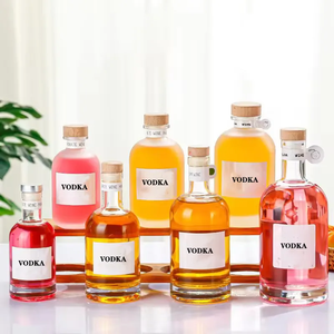 Tùy Chỉnh Rõ Ràng Chai Thủy Tinh 200Ml 375Ml 500Ml 750Ml 1000Ml Eempty Vodka Whiskey Rum Chai Rượu Vang Với Nút Chai - Product Image 2