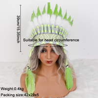 Coiffe indienne pour déguisement de fête d'Halloween, carnaval, plumes, bonnet de guerre, coiffe tribale, accessoires de scène, accessoires photo