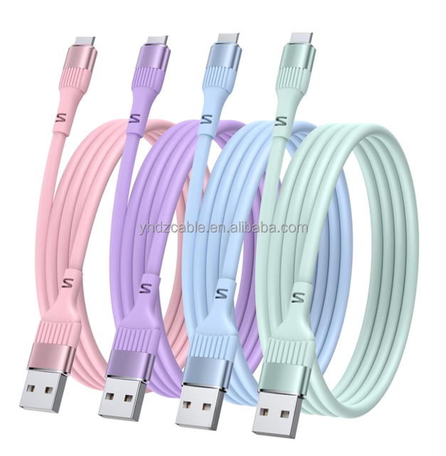 New Design 3FT 6FT 10FT 1M 2M 3M Silicone USB Fast Charging Cable for IPhone14 13 12 11 7 8 2A Cable Sync Cable