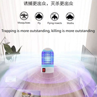 Lámpara Mata Mosquitos para el Hogar, Mata Mosquitos Automático para Interiores con Enchufe, Lámpara Mata Mosquitos con Luz Azul