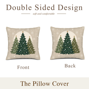 Funda de cojín cuadrada de lino de 18x18 pulgadas con estampado de árbol de Navidad de pino, doble cara, para sofá, decoración del hogar, venta al por mayor - Product Image 4