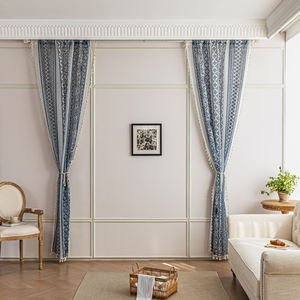 Vente en gros de voilages de Bohème-rideaux à défilement floral pour décor d'hôtel/boutique - Product Image 3