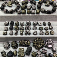 Figurines d'animaux en cristal poli naturel, lion en obsidienne dorée et argentée, sculpture en cristal, cadeau de Noël