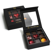Boîte-cadeau en carton de luxe avec logo personnalisé Bonbons Bonbons Emballage en papier Boîtes de chocolat magnétiques avec vitrine