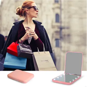 Hot Sale Travel Makeup Mirror With Led Light Portable Handheld Mirror Pocket Small Compact New Design Mirror