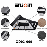 Tente de toit rigide ENJOIN pour 2 personnes, 4 saisons, imperméable, en aluminium, Oxford, polycoton, avec échelle hydraulique, ouverture rapide
