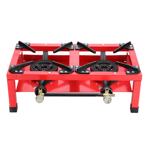 Estufa de Gas Portátil de Doble Quemador para Exteriores, Camping, RV y Hogar, con Quemador de Hierro Fundido Rojo, Fácil de Limpiar y de Calentamiento Rápido - Product Image 1