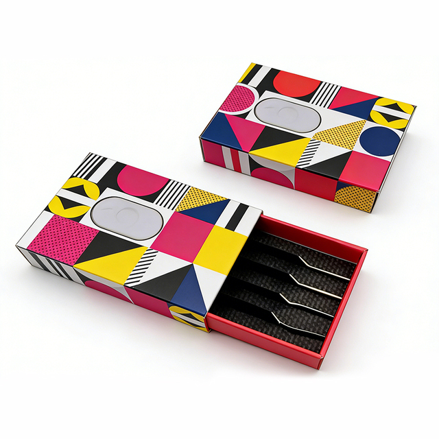 Custom Printed High-End Cardboard Drawer Sliding Cigarette Paper Box with Sponge Lining and Embossing for Moisture Protection