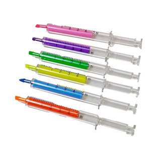 कस्टम लोगो रचनात्मक सुई पेन पोर्टेबल प्लास्टिक प्रेस सिरिंज तरल बहु-रंग नवीनता 0.5 मिमी पशु - Product Image 5