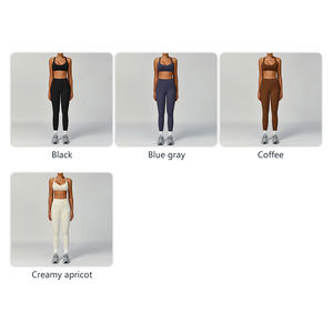 مجموعة لولو الأكثر مبيعًا من قطعتين عارية الذراع حمالة صدر برقبة على شكل حرف U مع خط الورك ليجينج صالة ألعاب رياضية طقم يوجا لياقة بدنية للنساء - Product Image 5