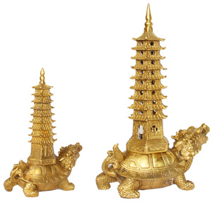 <span class=keywords><strong>Tortue</strong></span>-<span class=keywords><strong>dragon</strong></span> avec pagode Wenchang Statue en laiton-Fusion <span class=keywords><strong>Feng</strong></span> <span class=keywords><strong>Shui</strong></span> pour la richesse et le succès académique Décoration de bureau en gros - Product Image 3