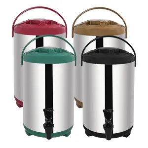 Stainless Steel Milk Tea Barrel With Tap Tea Bucket Thermos Coffee Barrel For Hotel/Shop