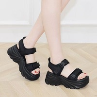 Sandales pour femme style influenceur 2026, nouvelles arrivées été, en toile unie, à semelle souple antidérapante et plateforme épaisse, ODM/OEM