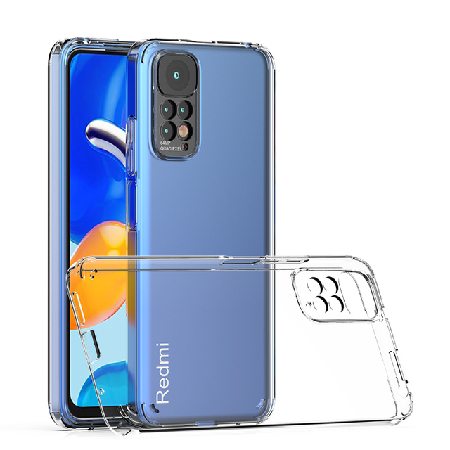 Slim Hard Shockproof Crystal Clear Transparent for Xiaomi Case TPU 1.5mm Acrylic Phone Case for Redmi Note 11 Note 11 Pro Global