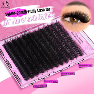 Kit d'extensions de <span class=keywords><strong>cils</strong></span> DIY <span class=keywords><strong>en</strong></span> grappes de <span class=keywords><strong>soie</strong></span>, courbures mixtes C CC D DD - Product Image 1