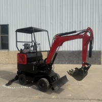 Nouvelle Mini Excavatrice sur Roues/Chenilles 1,2 Tonne 2025 – La Plus Compacte et Économique avec Pneus en Caoutchouc