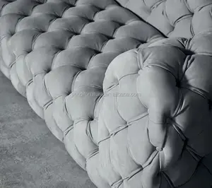 New design handmade luxury ving room velvet fabric+wood paris sofa