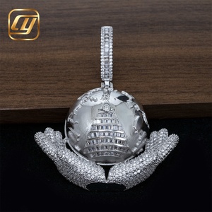 จี้เพชร CHOYUE สำหรับผู้ชาย จี้เพชรแล็บแบบ Iced Out เครื่องประดับฮิปฮอป เงินแท้ 925 เพชรแล็บเพาะเลี้ยง จี้ฮิปฮอป - Product Image 1
