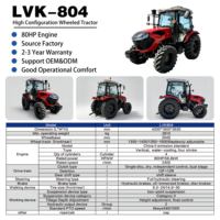 Tracteur à roues haute performance 80 CV 4x4 Euro5 avec attelage 3 points et semoir pour terres agricoles et pépinières