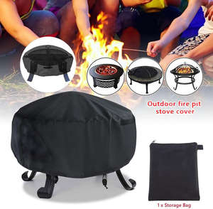 Yüksek kalite ağır büyük Firepit kapakları açık su geçirmez toz rüzgar ateş çukuru kapak için yuvarlak ateş çukuru - Product Image 2