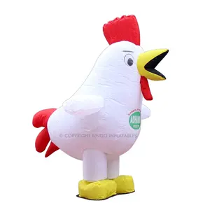 定制2.2米高巨型充气步行鸡模型充气动物服装设计广告展示