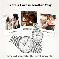 Montre à quartz pour couple, style 1929, bracelet en acier inoxydable, montre-bracelet pour amoureux, étanche, sportive, de luxe, analogique, Reloj Partner Happiness