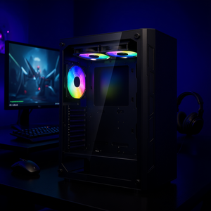Caja de PC para Juegos de Torre Media Modelo D0100XUY9TV con 3 Ventiladores ARGB de 120 mm Compatible con Placa Base ATX para Usuarios de Computadoras - Product Image 2
