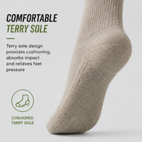 Chaussettes de compression personnalisées en fibre de bambou, hautes jusqu'au genou, pour le sport, résistantes aux odeurs, avec semelle en tissu éponge rembourrée, pour hommes et femmes