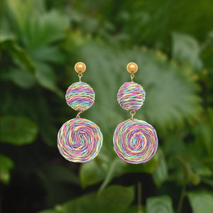 ต่างหูแฟชั่นทรงหยดน้ำ สแตนเลส 316L ชุบทอง PVD ทนทาน ดีไซน์เกลียวหลากสี - Product Image 3