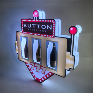Soporte de Vino LED Acrílico <span class=keywords><strong>Iridiscente</strong></span> Personalizado para 3 Botellas, Glorificador de Botellas, Decoración para Bares y Discotecas - Product Image 2