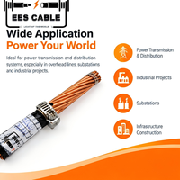 Kabel Konduktor Tembaga Telanjang HDBC Kelas B 8-4/0AWG 250-500kcmil untuk Proyek PV Surya, Kabel Pembumian ASTM Hard-Drawn EESCABLE