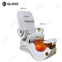 Mobilier moderne et luxueux de salon de manucure et pédicure en or blanc personnalisé fauteuil de spa pour les pieds avec station de massage et de pédicure